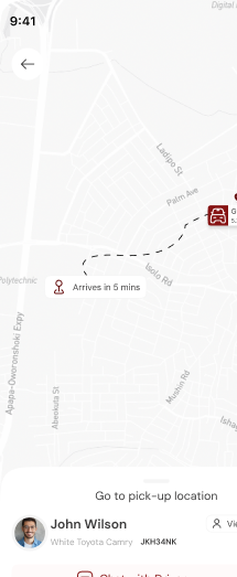 Pickar app — map and tracking